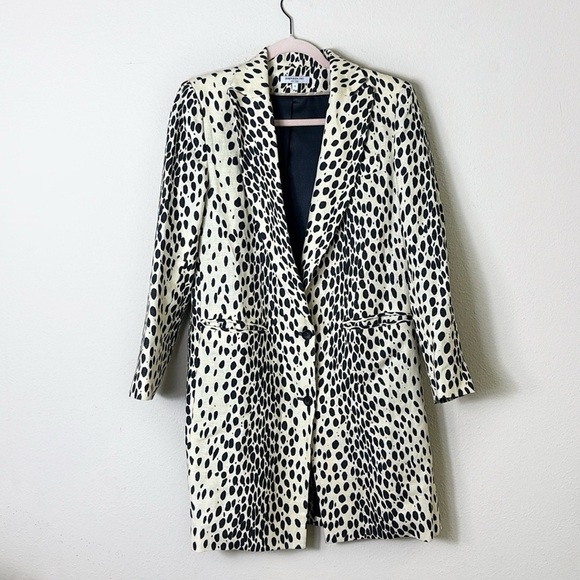 Emerson Fry Wingtip Leopard Linen Jacket Long Coat size 4 - Picture 5 of 16